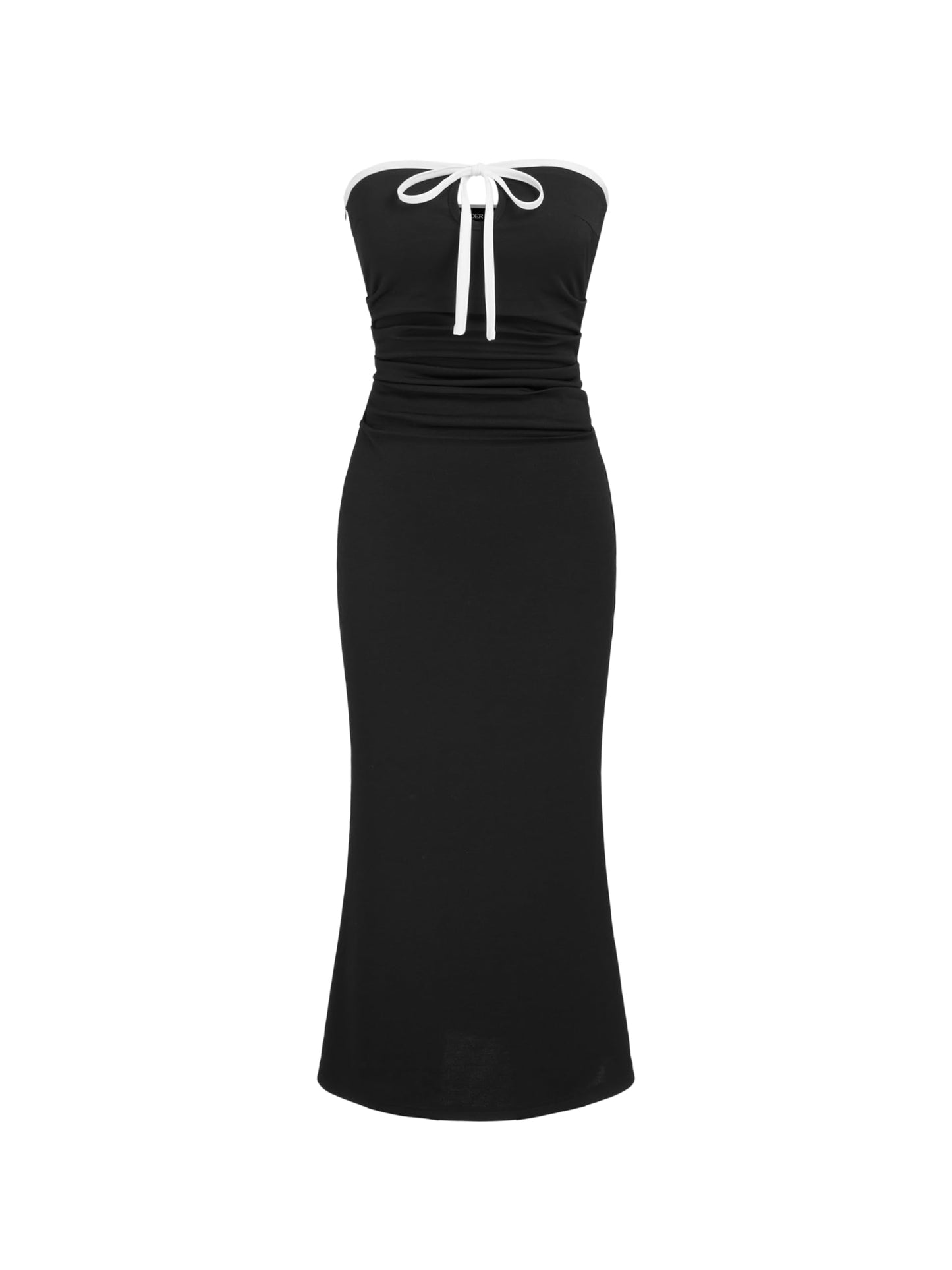 Strapless Tude Bodycon Midi Tie Knotted Cocktail Party Summer Dress