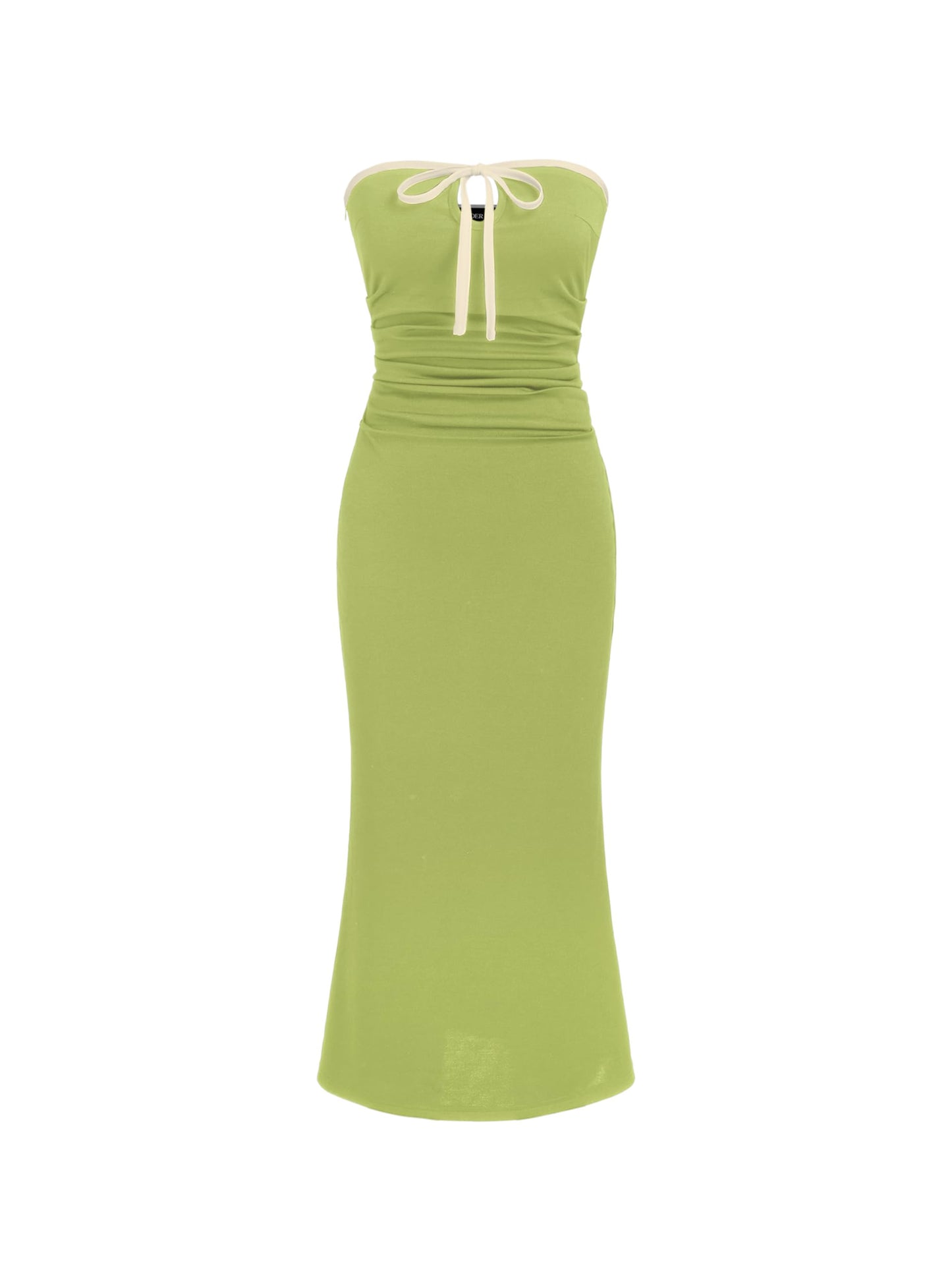 Strapless Tude Bodycon Midi Tie Knotted Cocktail Party Summer Dress