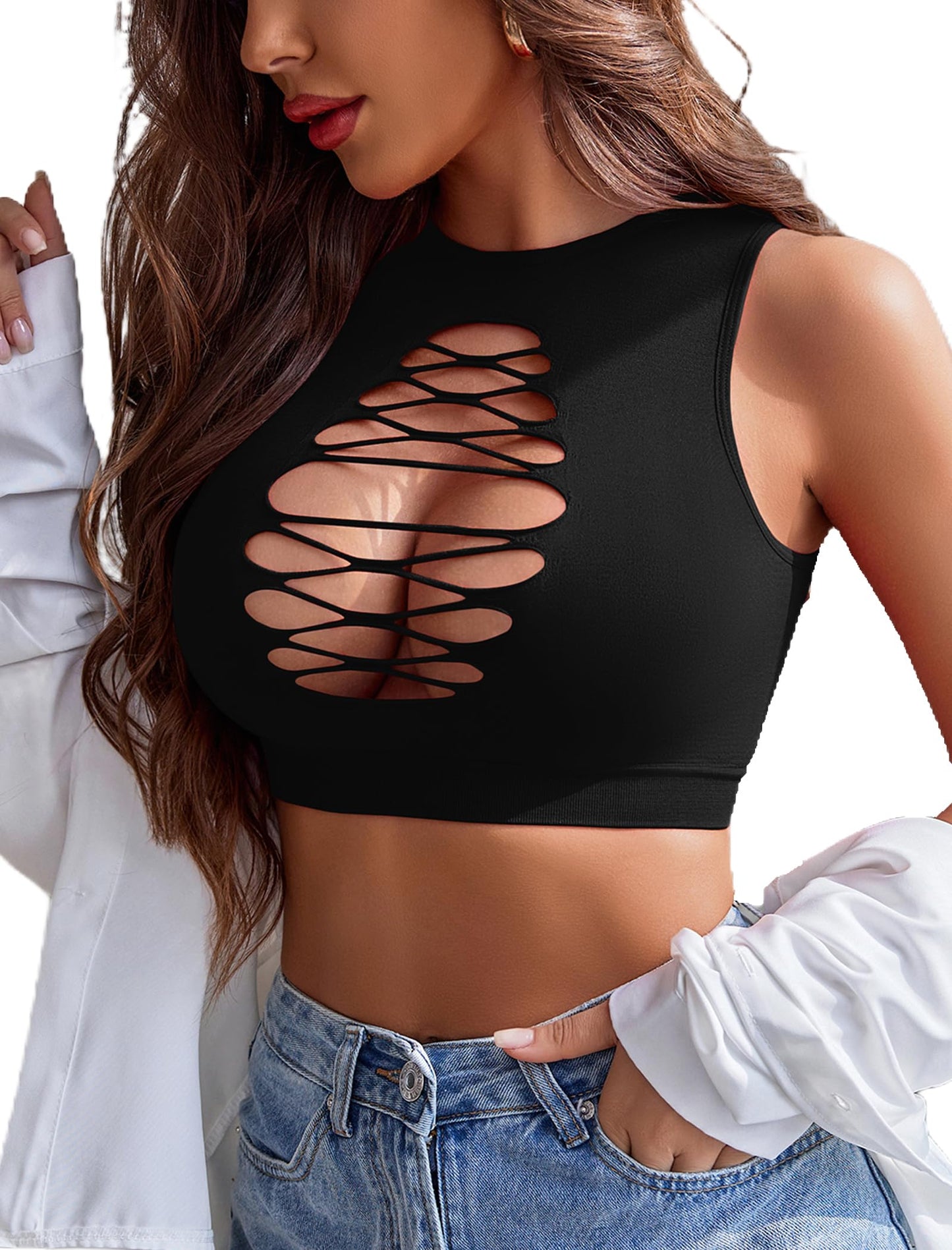 Fishnet Sexy crop Top