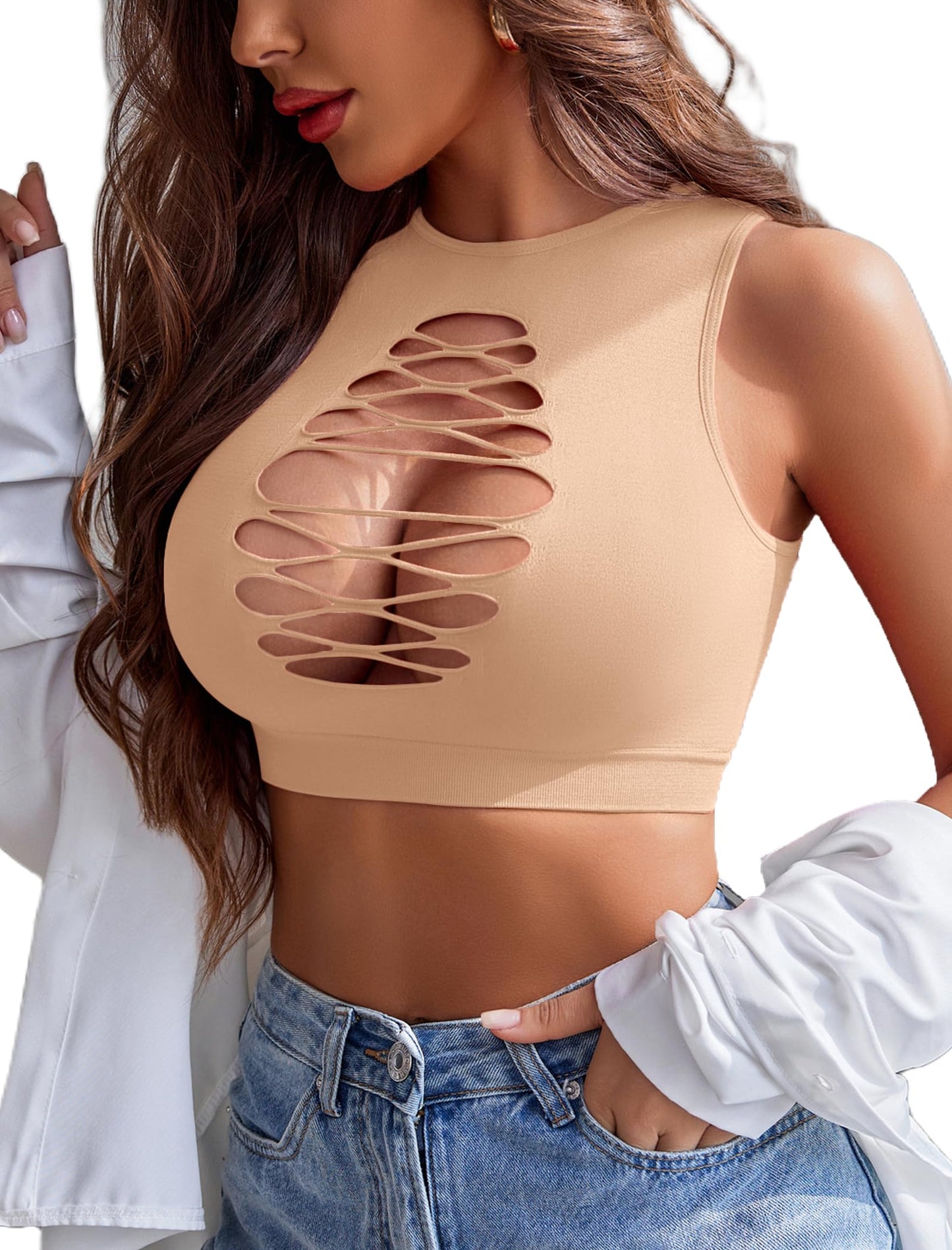 Fishnet Sexy crop Top