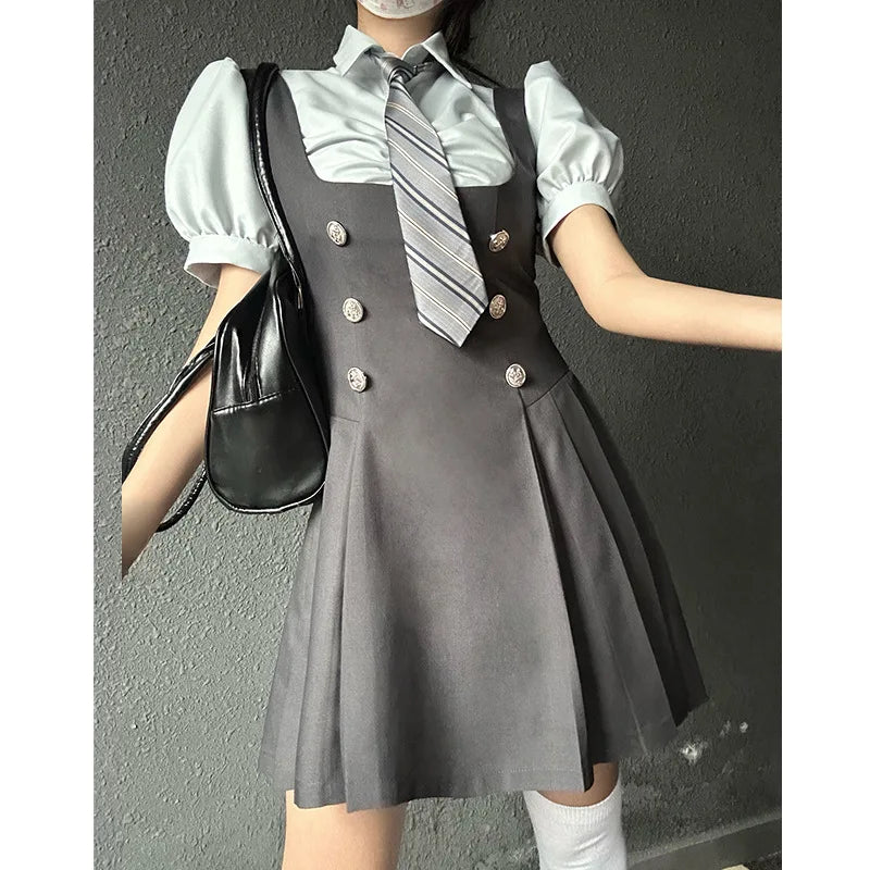 Uniform college style sweet fashion dress set new two-piece set