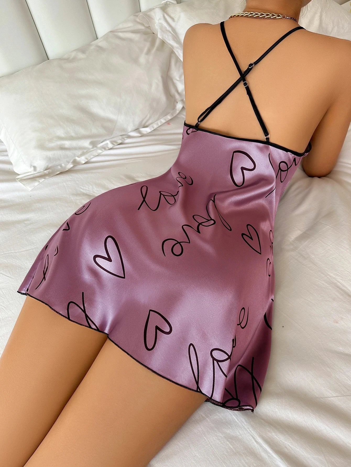 Heart Letter Print Nightdress