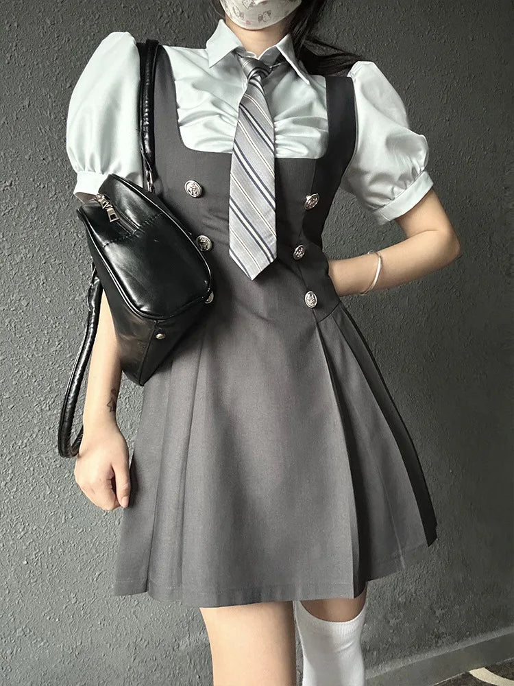 Uniform college style sweet fashion dress set new two-piece set
