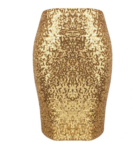 Sexy Midi Sequins Skirt for Women 2025