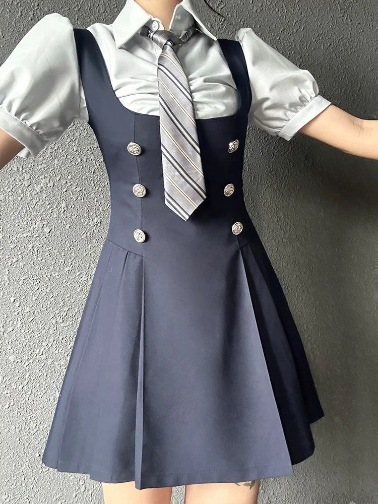 Uniform college style sweet fashion dress set new two-piece set