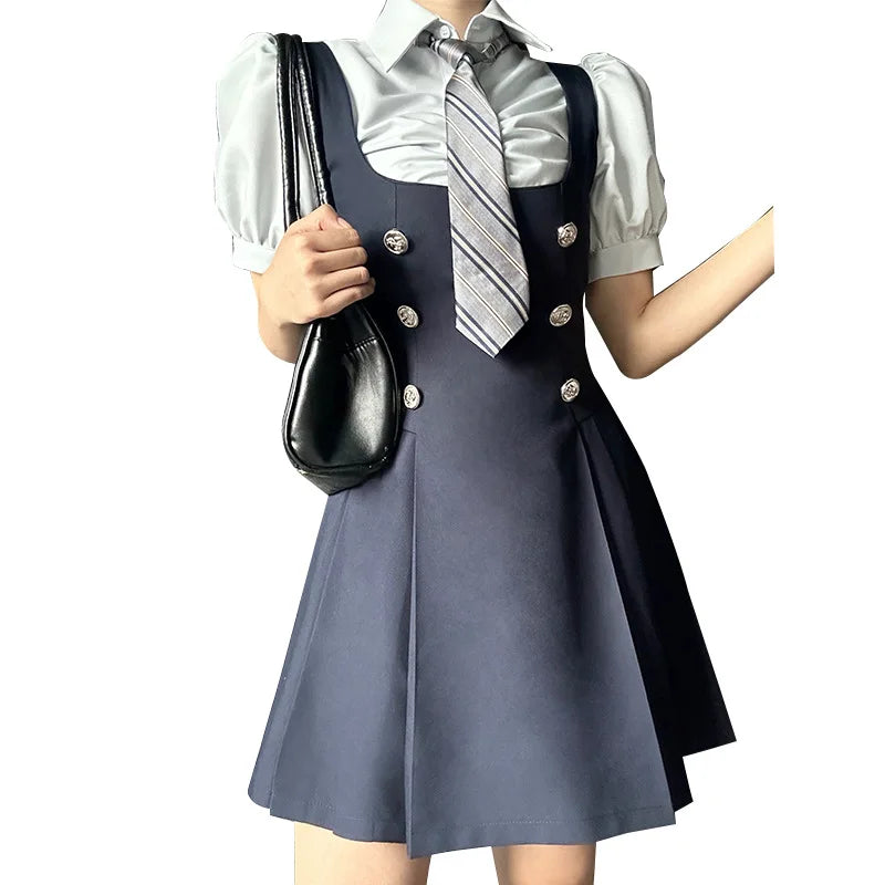 Uniform college style sweet fashion dress set new two-piece set