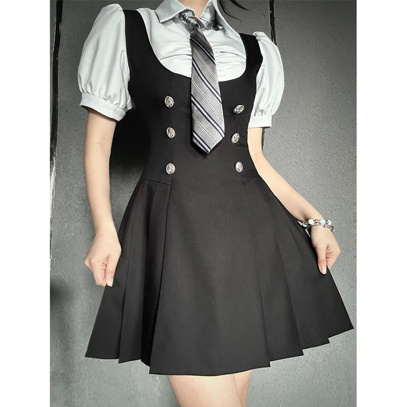 Uniform college style sweet fashion dress set new two-piece set