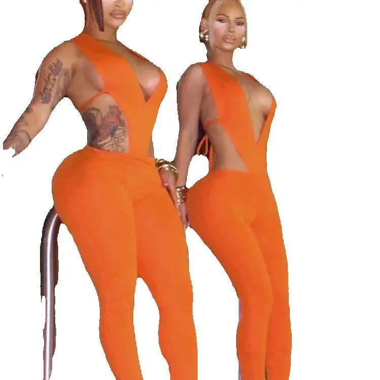 Nibber Fashion Women Tracksuit 2 Piece Set Deep V-Neck