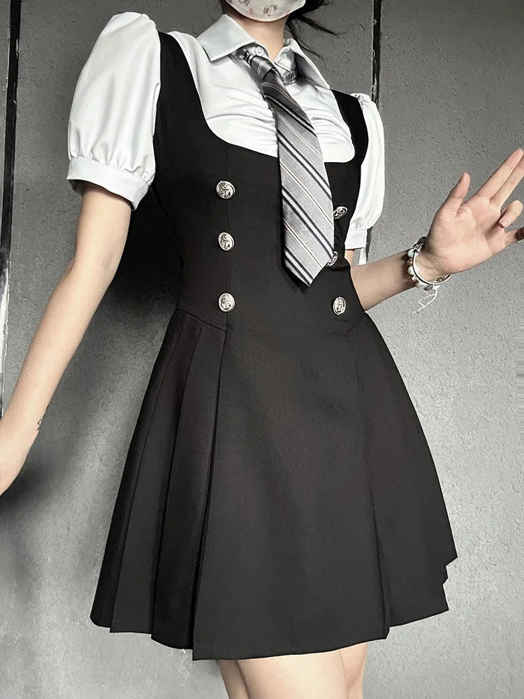 Uniform college style sweet fashion dress set new two-piece set