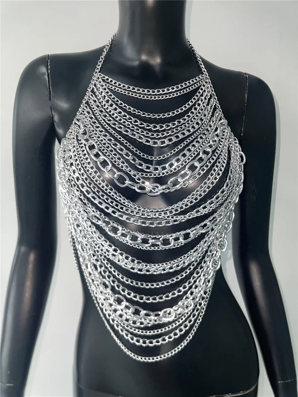 Chic Metal Chain Tassel Design Tank Top