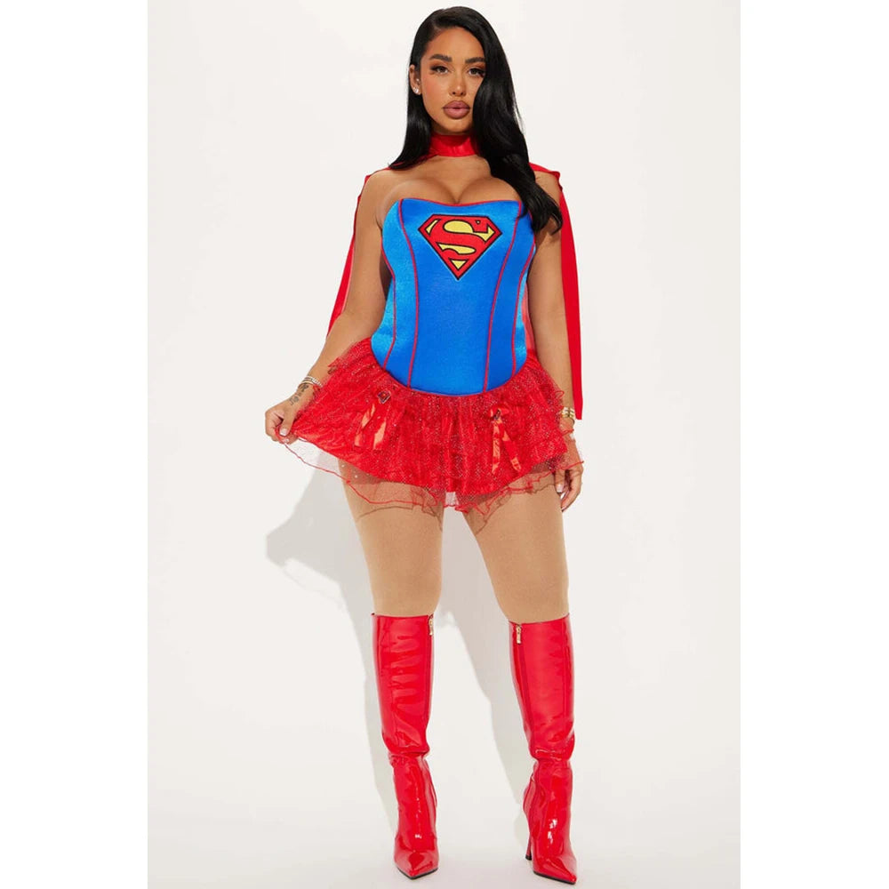 Women With Cloak Supergirl Costume For Adult