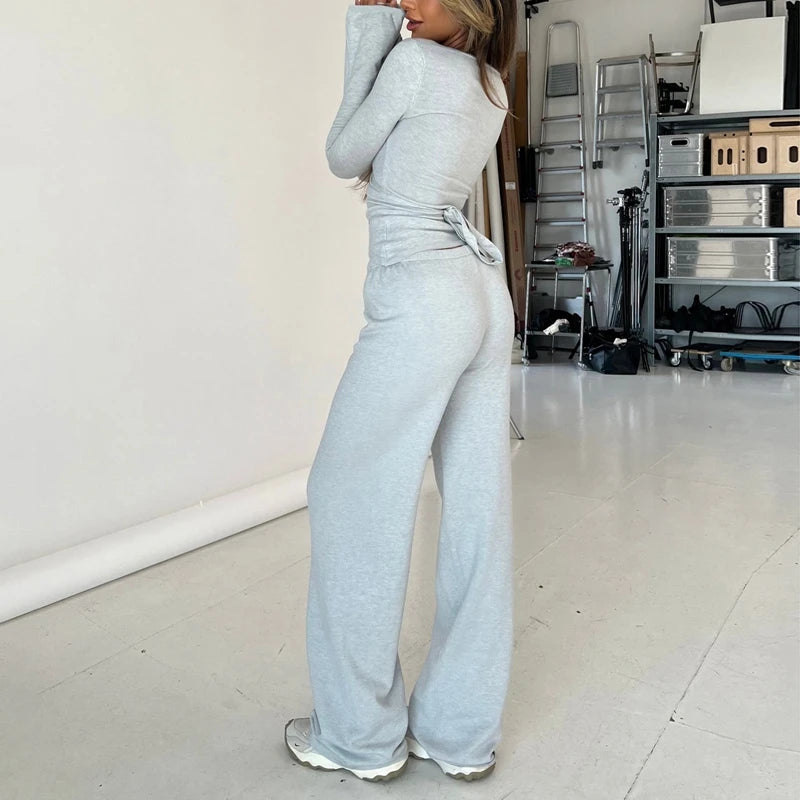 Women Fashion Lounge 2 Piece V Neck Set