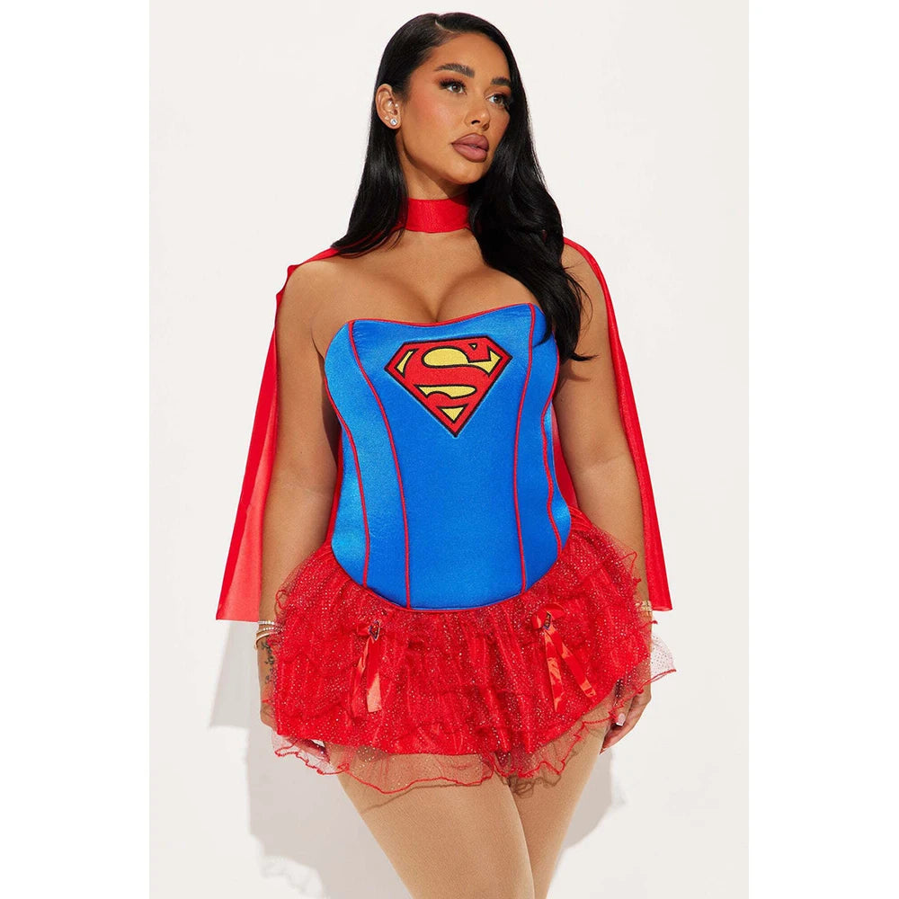 Women With Cloak Supergirl Costume For Adult